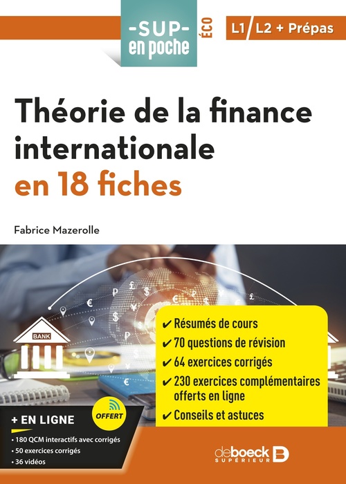 Couverture ebook de Théorie de la finance internationale en 18 fiches, de Fabrice Mazerolle
