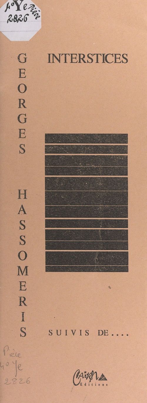 Couverture ebook de Interstices suivis de..., de Georges Hassomeris