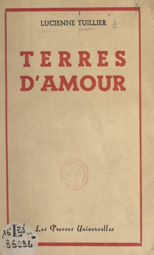Couverture ebook de Terres d'amour, de Lucienne Tuillier