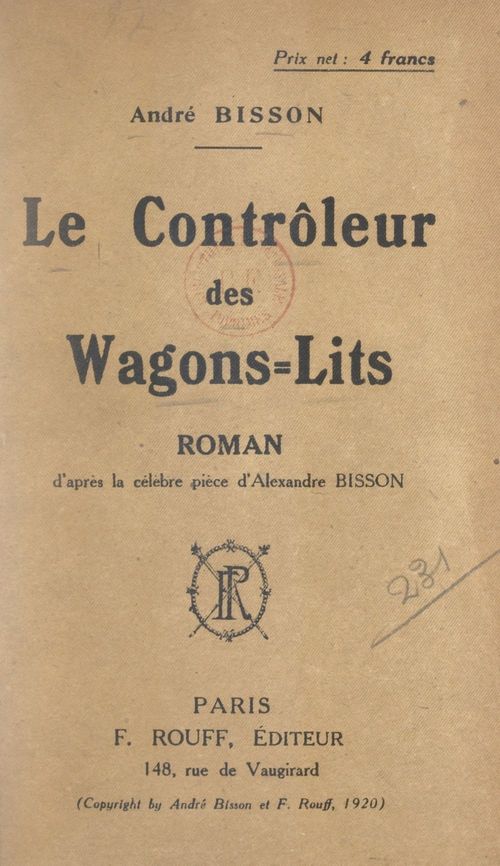 Couverture ebook de Le contrôleur des wagons-lits, de André Bisson