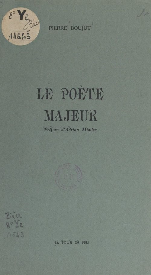 ebook cover of Le poète majeur, by Pierre Boujut