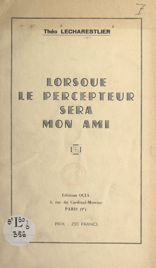 Couverture ebook de Lorsque le percepteur sera mon ami, de Theo Lecharestlier