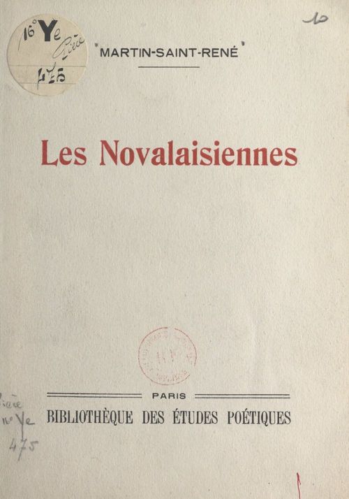 Couverture ebook de Les Novalaisiennes, de Martin-Saint-Rene