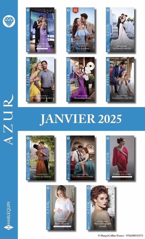 Couverture ebook de Pack mensuel Azur - 11 romans (Janvier 2025), de Collectif