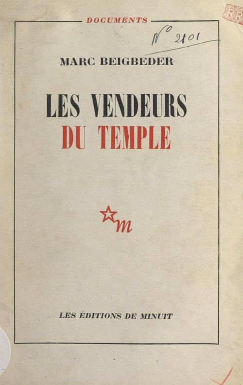 ebook cover of Les vendeurs du Temple, by Marc Beigbeder