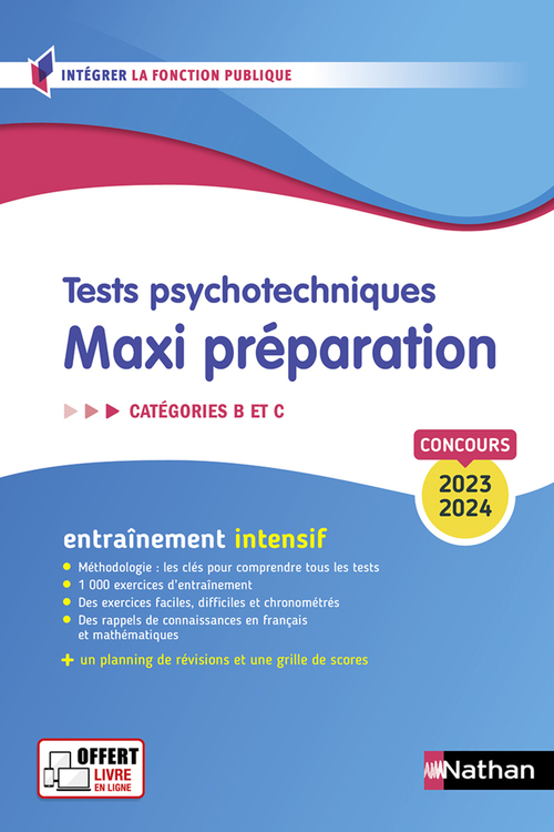 ebook cover of Tests psychotechniques - Maxi préparation. Catégories B et C - 2023-2024 Livre en Ligne, by Élisabeth Simonin