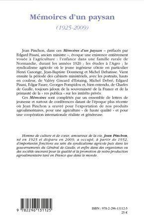 Couverture ebook de Mémoires d'un paysan, de Jean Pichon