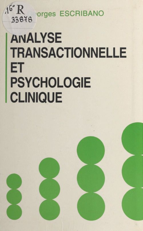 Couverture ebook de Analyse transactionnelle et psychologie clinique, de Georges Escribano