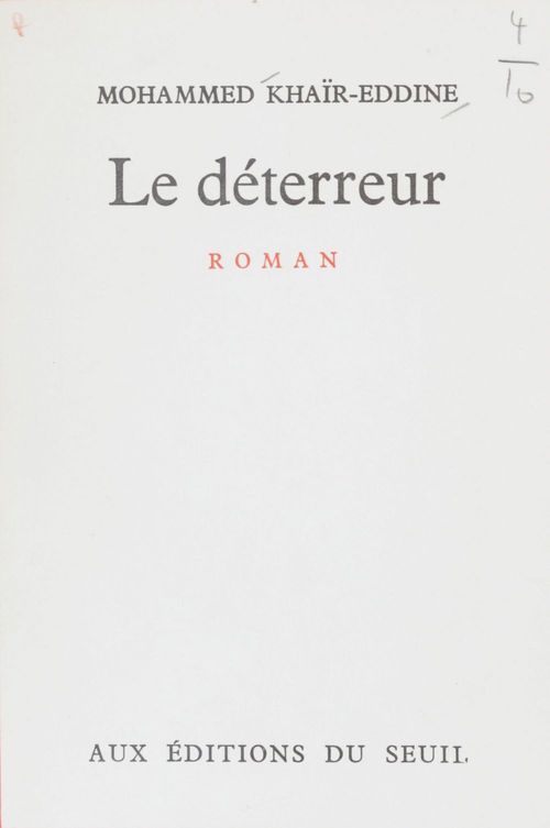 Couverture ebook de Le déterreur, de Mohammed Khaïr-Eddine