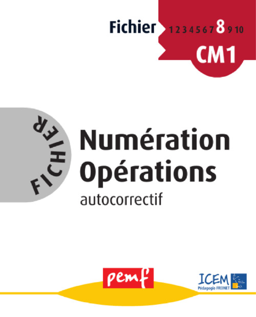 Couverture ebook de Fichier Numération Opérations 8 - pack enseignant (Livret Pédagogique + Fiches Elèves), de Collectif