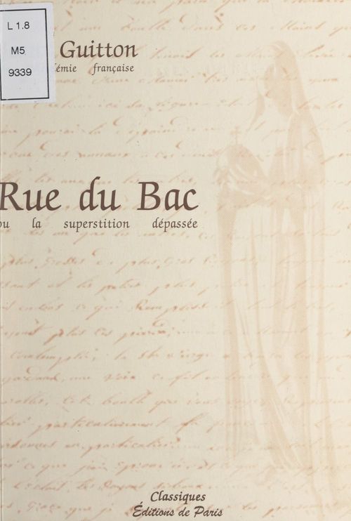 Couverture ebook de Rue du Bac, de Jean Guitton