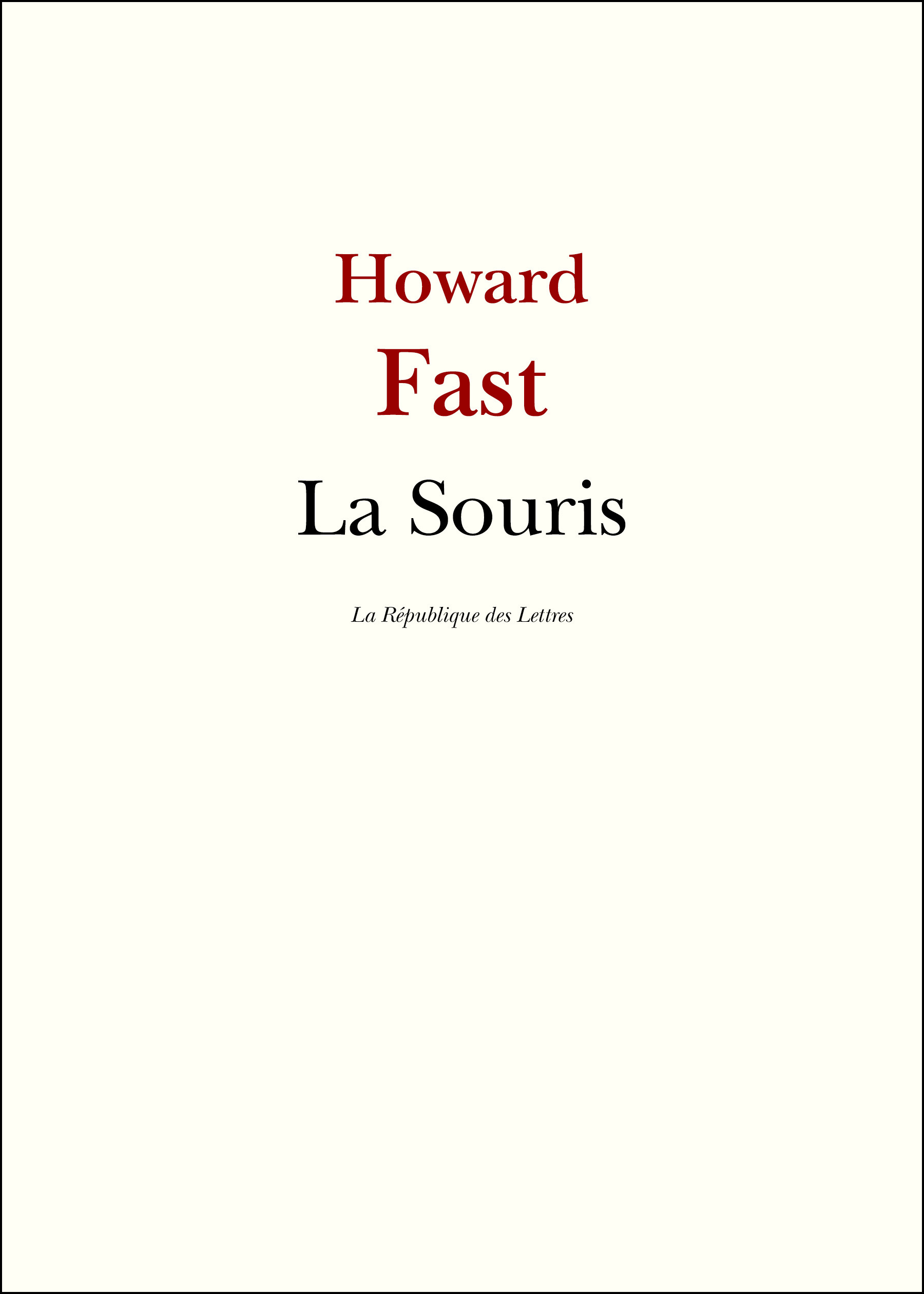 Couverture ebook de La Souris, de Howard Fast