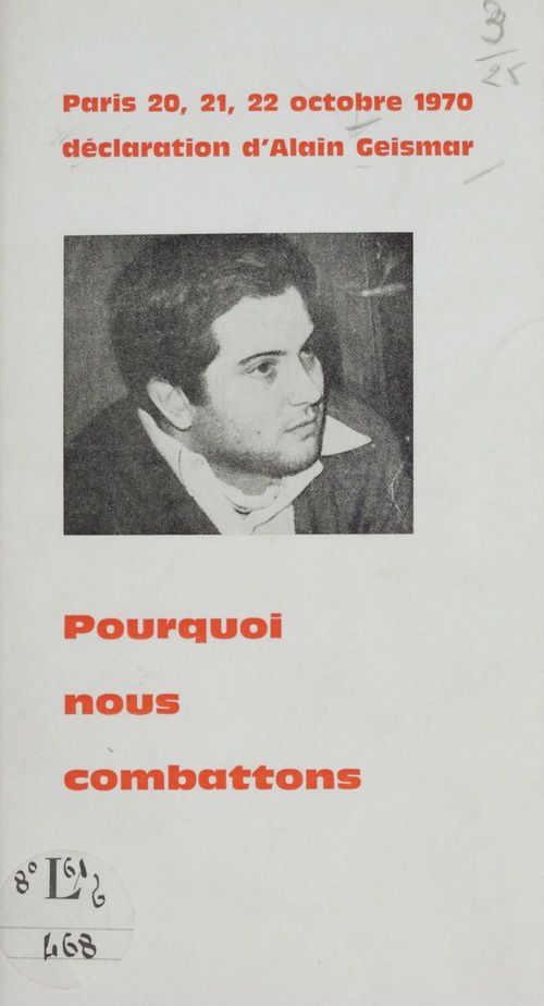 Couverture ebook de Pourquoi nous combattons, de Alain Gesmar
