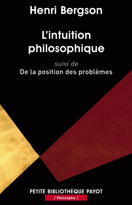 Couverture ebook de L'intuition philosophique, de Henri Bergson