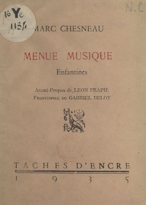 ebook cover of Menue musique, by Marc Chesneau