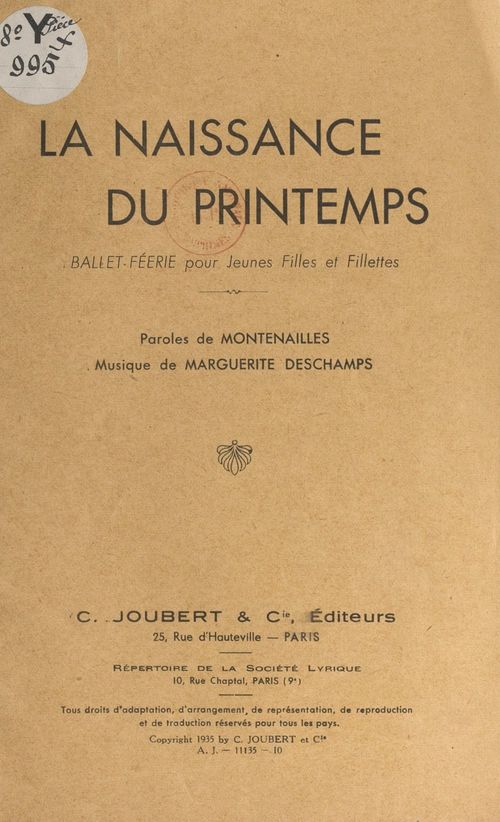 ebook cover of La naissance du printemps, by Montenailles