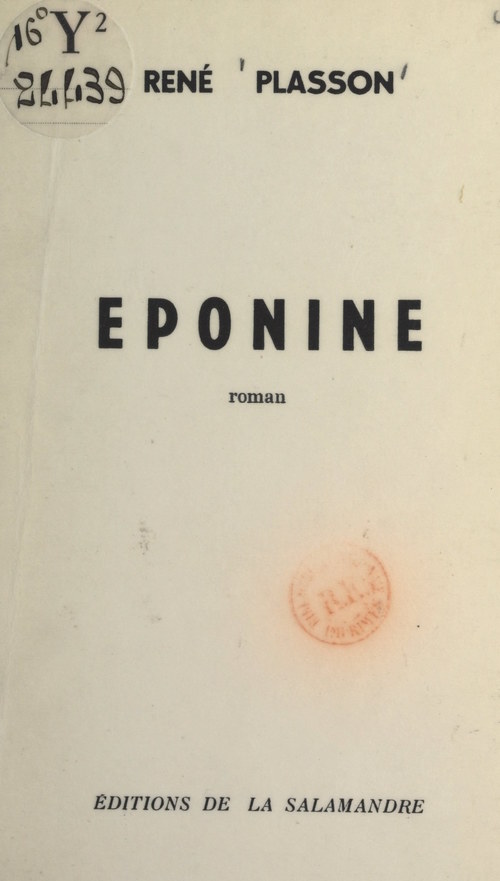 Couverture ebook de Éponine, de Rene Plasson