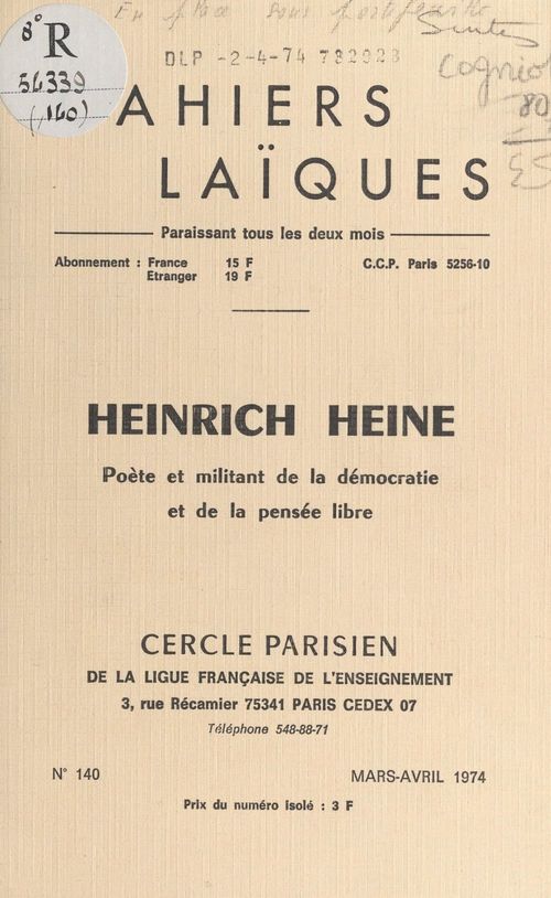 Couverture ebook de Heinrich Heine, de Georges Cogniot