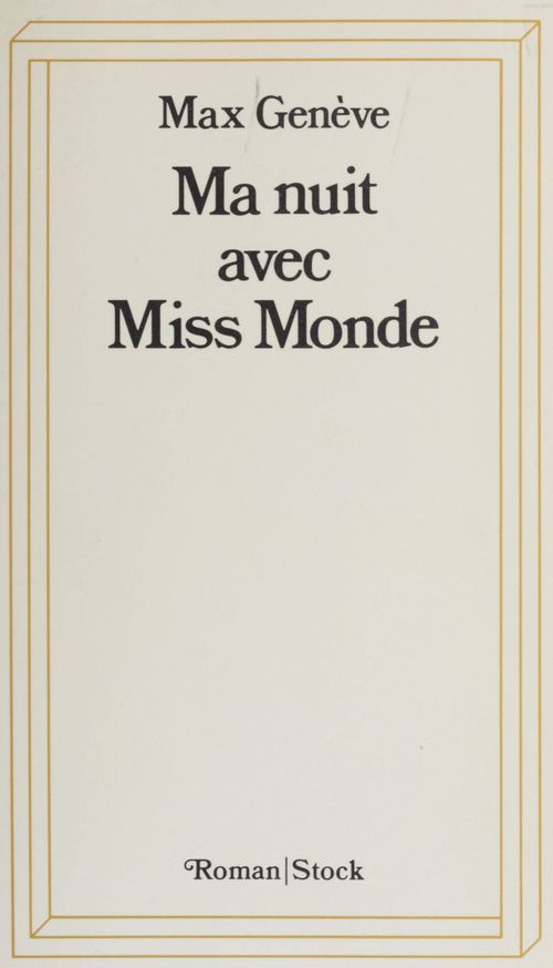 ebook cover of Ma nuit avec Miss Monde, by Max Genève