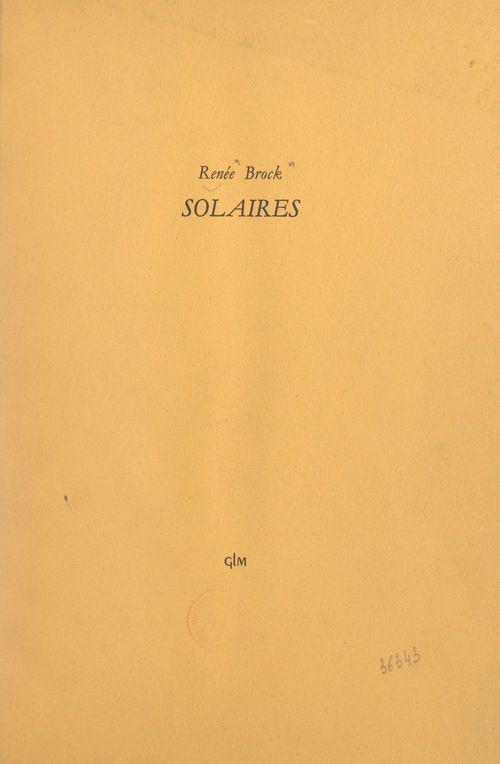 ebook cover of Solaires, by Renee Brock