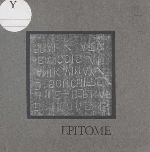 ebook cover of Épitome, by Anik Vinay, Francois Aubral