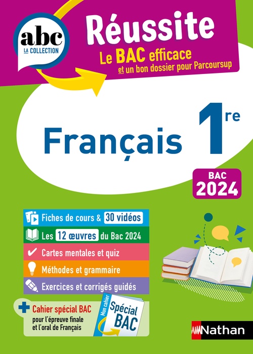 ebook cover of Français 1re - ABC Réussite - Bac 2024 - Enseignement commun Première - Cours, Méthode, Exercices et et corrigés guidés + les 12 oeuvres du Bac - EPUB, by Françoise Cahen