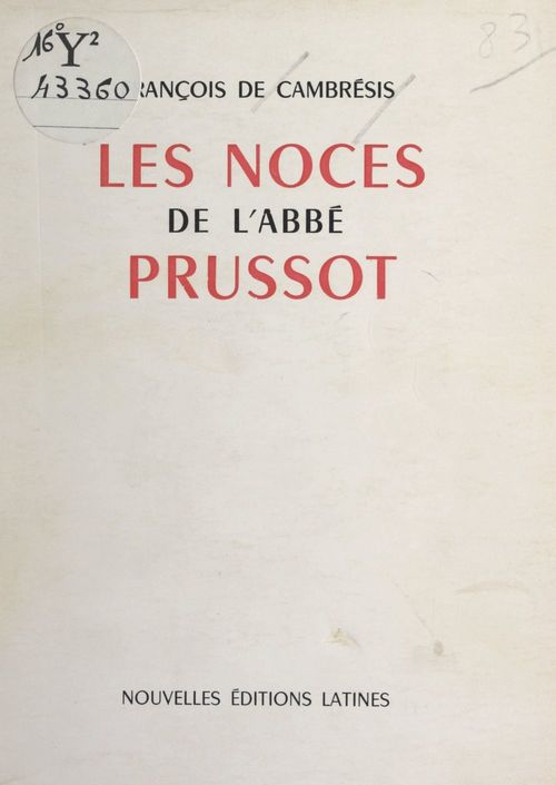 ebook cover of Les noces de l'abbé Prussot, by Francois De Cambresis
