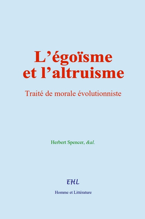 ebook cover of L´égoïsme et l´altruisme, by Herbert Spencer, &Al.