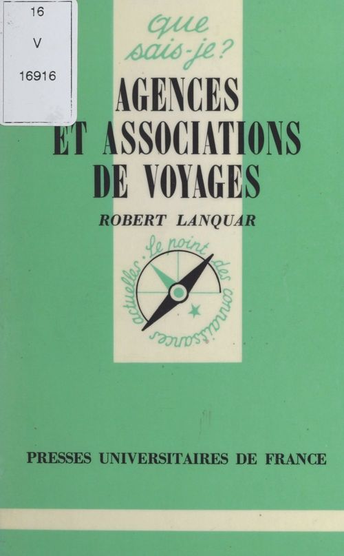 ebook cover of Agences et associations de voyages, by Robert Lanquar