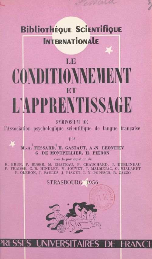 ebook cover of Le conditionnement et l'apprentissage, by AL, Association De Psychologie Scientifique, Gerard De Montpellier, Henri Gastaut, M.-Alfred Fessard