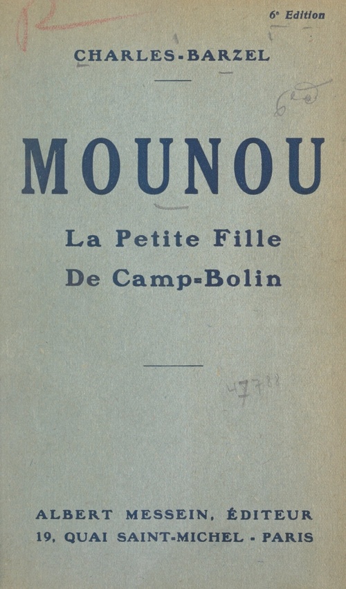 Couverture ebook de Mounou, de Charles Barzel