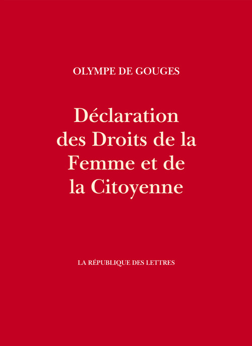 Couverture ebook de Déclaration des Droits de la Femme et de la Citoyenne, de Olympe de Gouges
