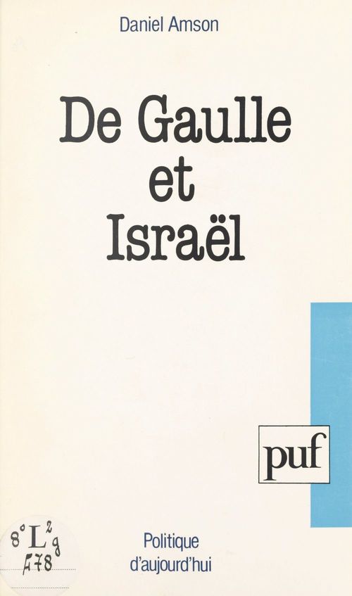 Couverture ebook de De Gaulle et Israël, de Daniel Amson