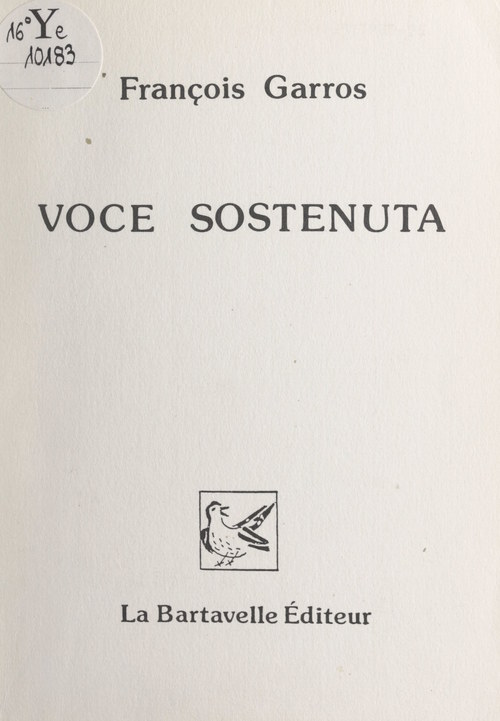 Couverture ebook de Voce sostenuta, de Francois Garros