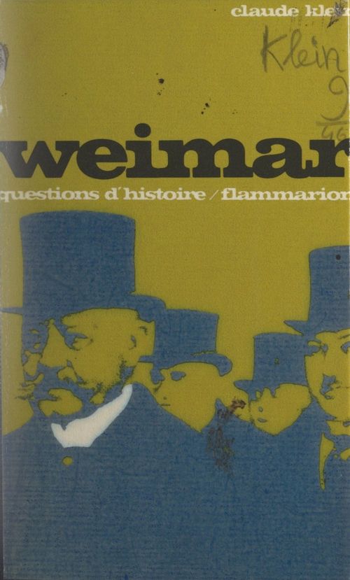 Couverture ebook de Weimar, de Claude Klein
