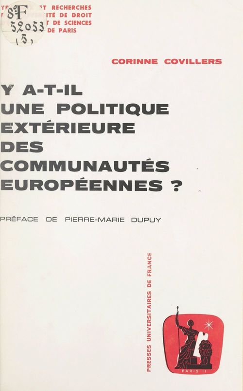 Couverture ebook de Y a-t-il une politique extérieure des communautés européennes ?, de Corinne Covillers
