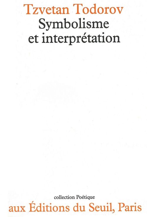 ebook cover of Symbolisme et Interprétation, by Tzvetan Todorov