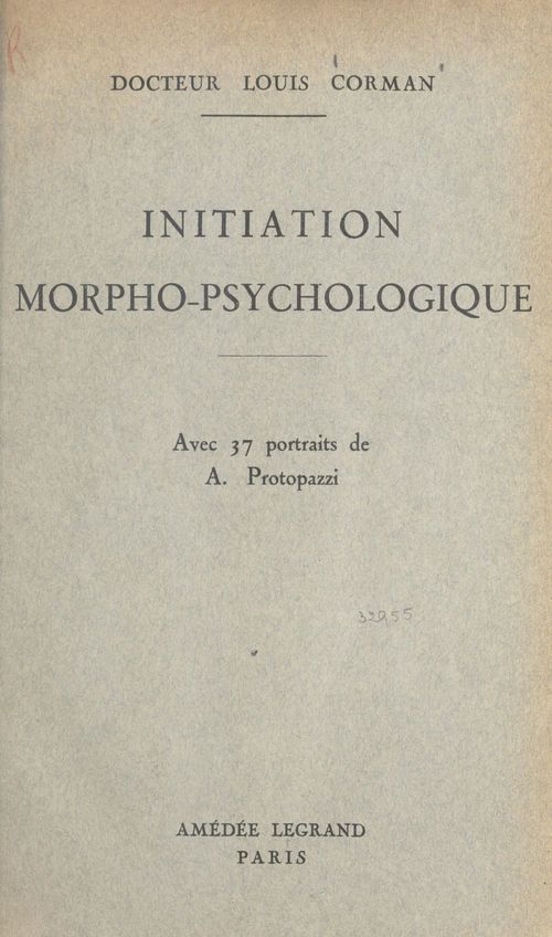 Couverture ebook de Initiation morpho-psychologique, de Louis Corman