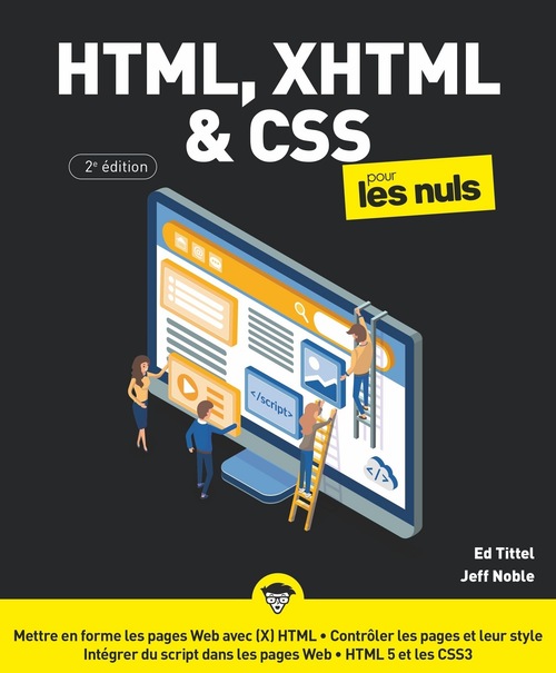 Couverture ebook de HTML, XHTML & CSS3 Pour les Nuls, de Ed Tittel, Jeff Noble