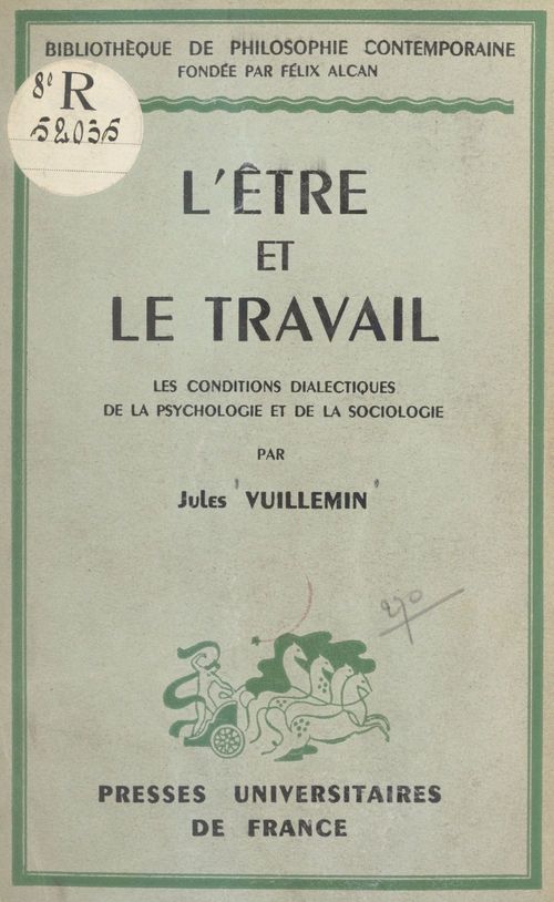 ebook cover of L'être et le travail, by Jules Vuillemin