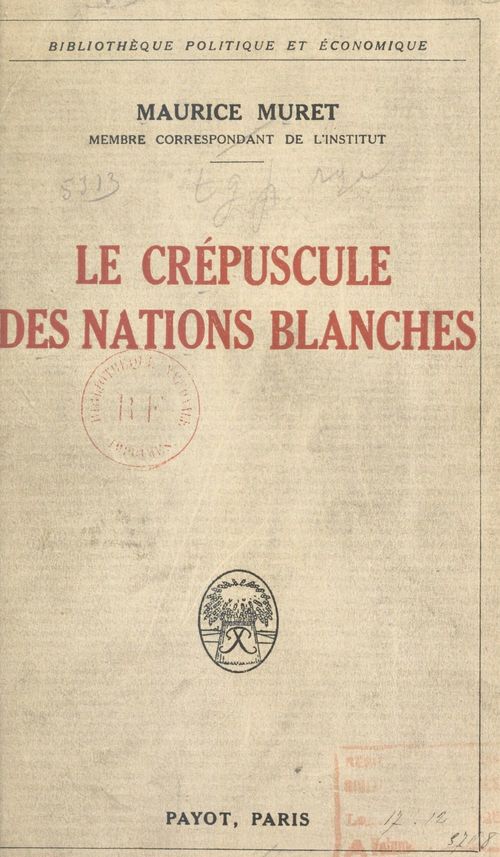 ebook cover of Le crépuscule des nations blanches, by Maurice Muret