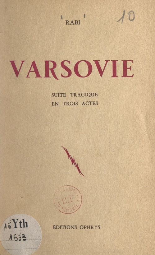 ebook cover of Varsovie, by Wladimir Rabi (Rabinovitch)