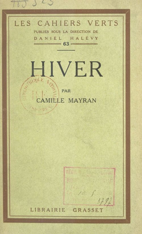 Couverture ebook de Hiver, de Camille Mayran