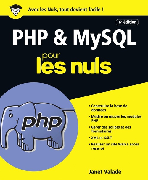ebook cover of PHP & MySQL Pour les Nuls, 6e, by Janet Valade