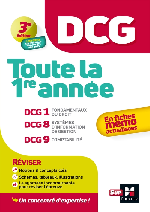 Couverture ebook de DCG - Toute la 1ère année du DCG 1, 8, 9 en fiches - Révision  2025-2026, de David Balny, Alain Burlaud, Jean-Louis Echeviller, Françoise Rouaix, Jean-François Soutenain, Marie Teste