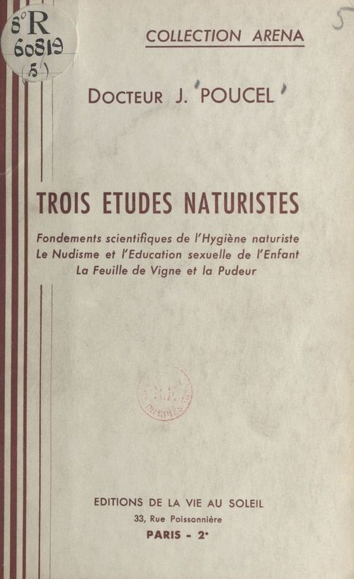 Couverture ebook de Trois études naturistes, de Jean Poucel