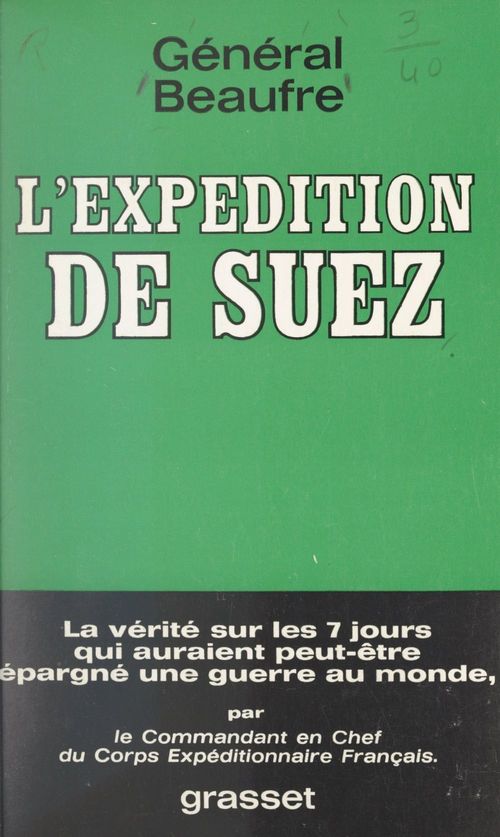 ebook cover of L'expédition de Suez, by André Beaufre