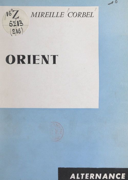 Couverture ebook de Orient, de Mireille Corbel