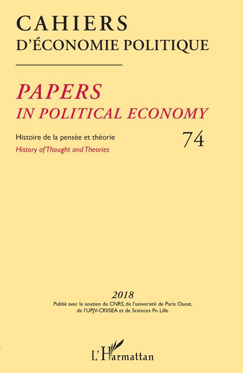 Couverture ebook de Cahiers d'économie politique 74, de Cahiers d'économie politique