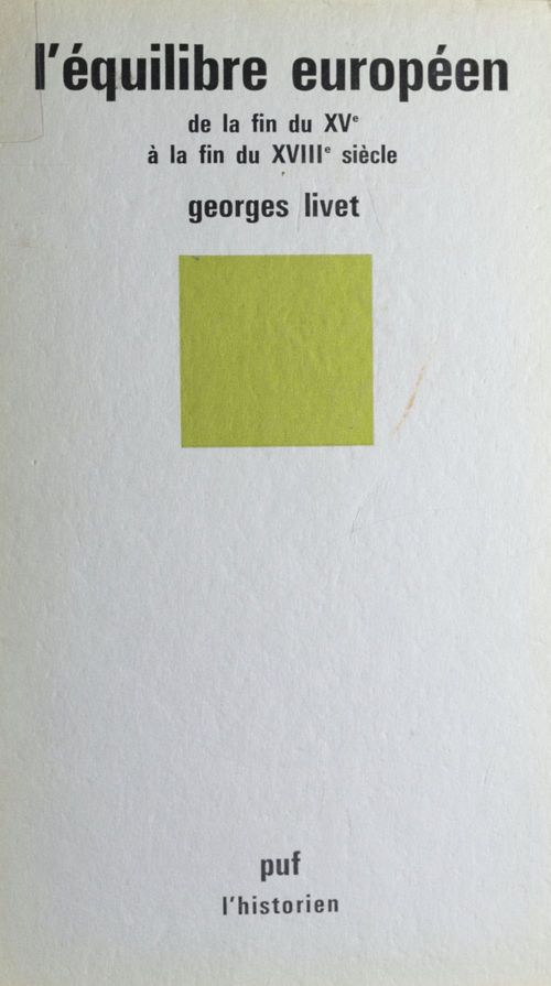 Couverture ebook de L'équilibre européen, de Georges Livet